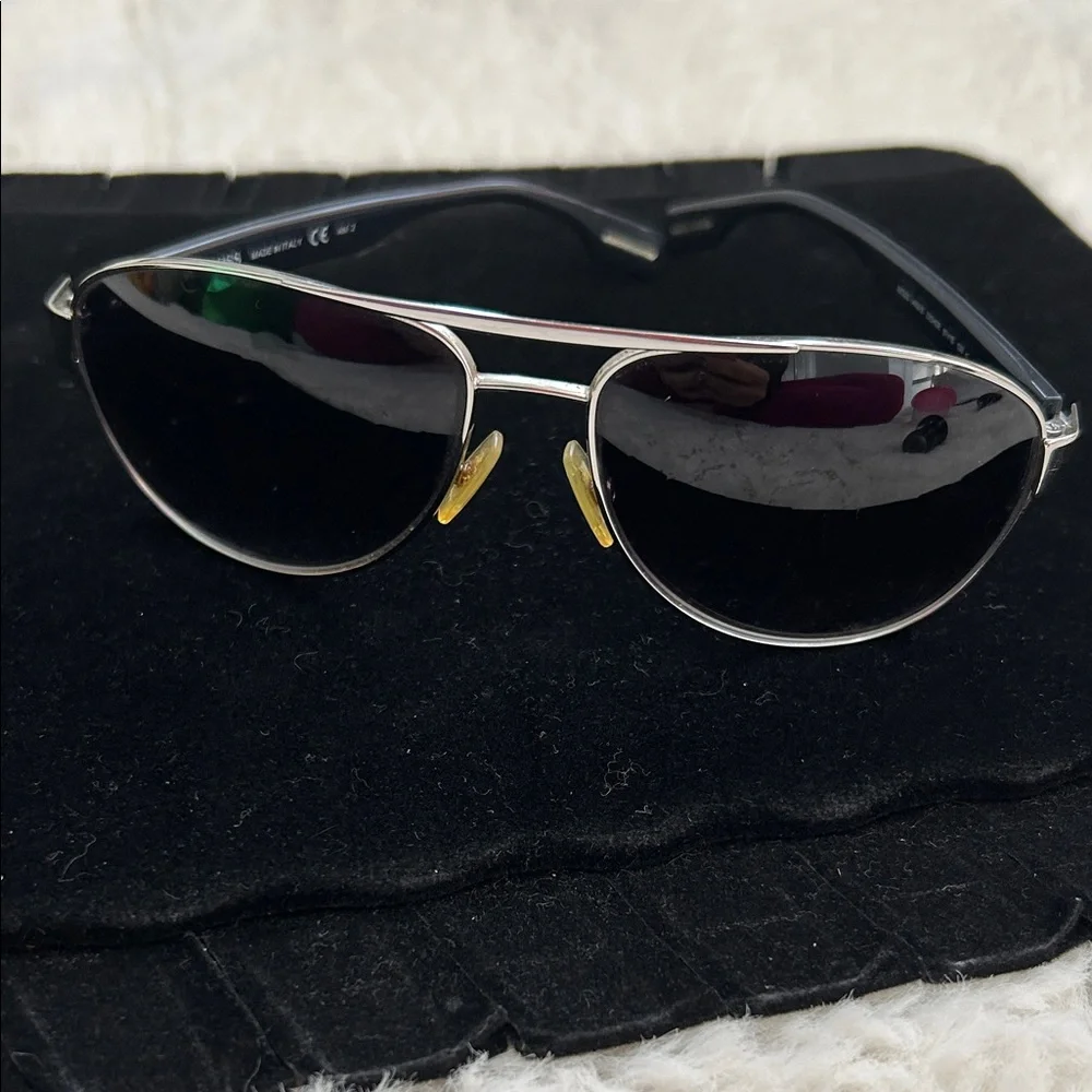 Hugo Boss Silver Metal Aviator Sunglasses